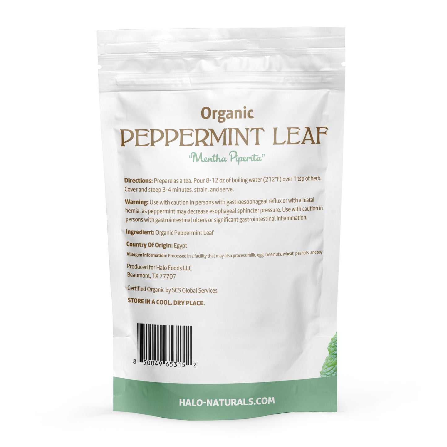 Organic Peppermint Leaf Cut & Sifted, 4 Ounces
