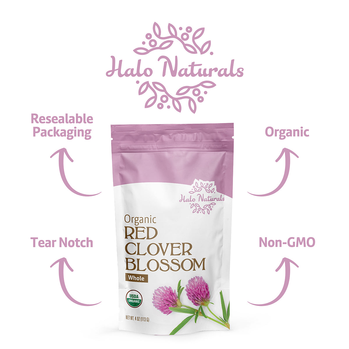 Red Clover Blossoms Whole Organic