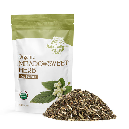Organic Meadowsweet Herb Cut & Sift, 4 Ounces
