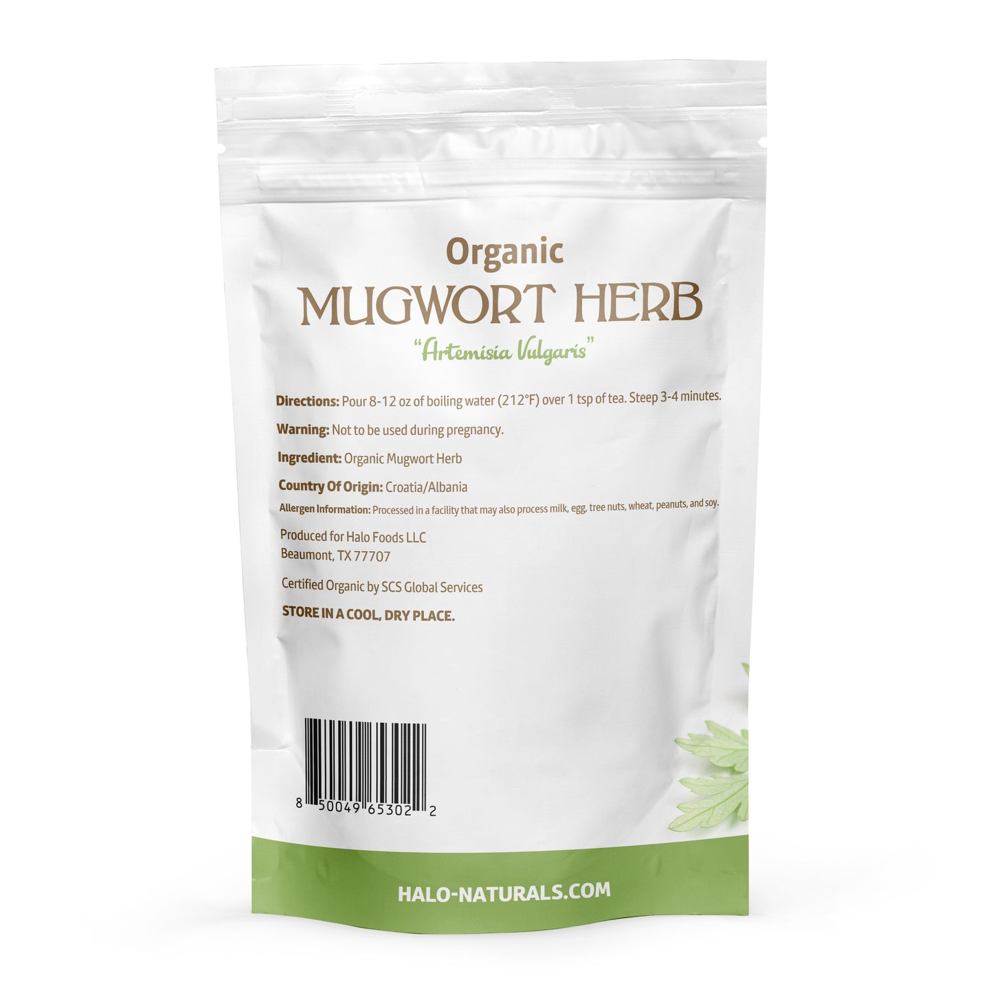 Organic Mugwort Herb Cut & Sifted, 4 Ounces